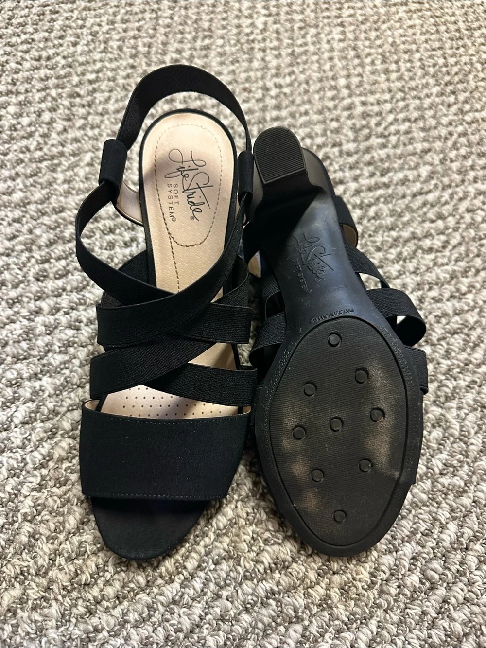 Life Stride black strappy